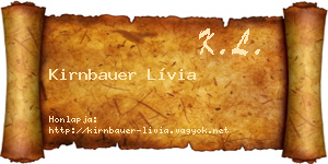 Kirnbauer Lívia névjegykártya